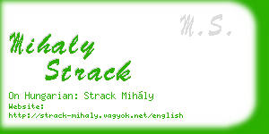 mihaly strack business card